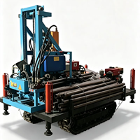 Petite machine de forage de puits d'eau mobile, 150 m, plateforme diesel portable pour l'eau potable domestique