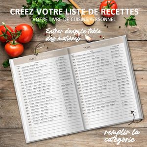 Libro di ricette vuoto A5 con copertina rigida, da compilare con 100 ricette, 224 pagine, diario di cucina fai da te, regalo per la famiglia e la cucina - Product Image 3