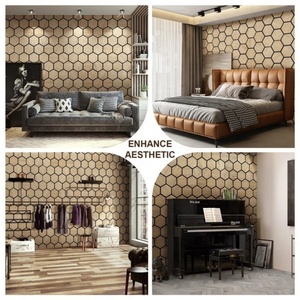 Paneles Acústicos Hexagonales de Nogal, Precio de Fábrica, MDF Akupanel, Revestimiento Decorativo, Aislante Acústico - Product Image 5