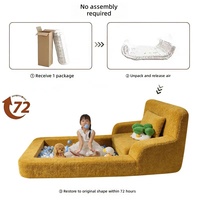 Kinder Modulares Ecksofa Hochdichter Schwamm Rahmenloses Stoffsofa Minimalistischer Stil Vakuumverpackt Wohnzimmer