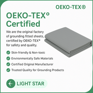Lenzuolo con messa a terra certificata OEKO-TEX, cotone 95% e fibra d'argento 5% per dormire meglio - Product Image 2