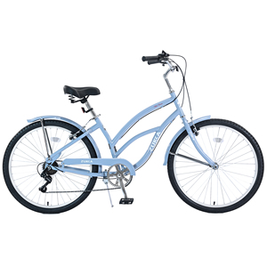 ZUKKA 26インチビーチ自転車7スピードクルーザー自転車女性用スチールフレームとVブレーキ付き - Product Image 1