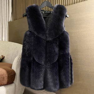 Chaleco de Piel Sintética para Mujer, Sin Mangas, Grueso, de Invierno, de Longitud Media, con Parches, Cálido, a la Moda, Venta al por Mayor - Product Image 5