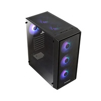 ATX Computer Gaming Case Glass/Mesh ATX Torre completa con ventiladores ARGB USB3.0/2,0 Port Computer Gaming PC Case con panel de malla