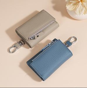 Porte-clés multifonctionnel en cuir véritable pour femmes, portefeuilles minimalistes pour femmes, porte-monnaie pour femmes - Product Image 4