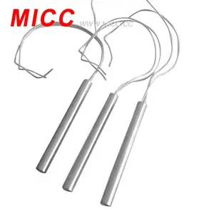 MICC الفولاذ المقاوم للصدأ غمد جهاز تسخين أنبوبي الشكل مزود بخرطوشة 12 فولت 45 واط 4 مللي متر ديا.