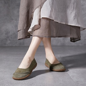 Venta al por mayor suave antideslizante suela de goma caminar estilo mujeres zapatos planos Casual mocasín punta redonda boca baja zapatos de mujer - Product Image 4