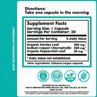 Capsules de Chlorophylle Body Magic pour Adultes - Compléments de Feuilles de Persil pour la Beauté, l'Énergie, la Santé et le Bien-être - 30 gélules