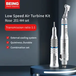 Kit turbin udara kecepatan rendah, peralatan gigi melawan harga pabrik, kit turbin udara 1:1 sudut kontra elektrik, alat genggam bedah