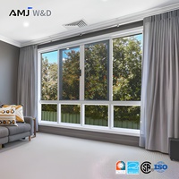 Fenêtre coulissante certifiée CSA, à quatre panneaux, en aluminium, pour chambre à coucher