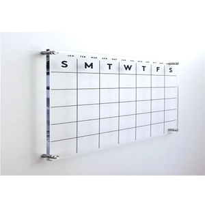 Vente en gros Calendrier <span class=keywords><strong>mural</strong></span> <span class=keywords><strong>hebdomadaire</strong></span> perpétuel acrylique transparent avec tableau blanc gomme à sec pour la planification et l'organisation - Product Image 6