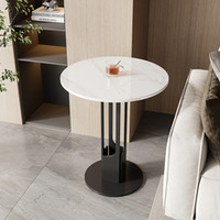 Nordischer Stil Modernes Industriedesign Beistelltisch Marmor Eck-Beistelltisch Metall Großhandel Schiefer-Marmor Eck-Kaffeetisch