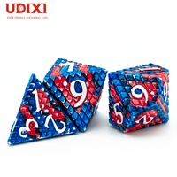 Pour Udixi Logo personnalisé RPG métal donjons et dragons jeu de dés Style polyédrique creux avec échelle de dragon rouge et bleu-personnalisable