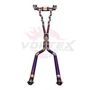 Kit d'échappement Catback en alliage de titane Vortex pour BMW M5 G90 4.4T S68, avec tube en X violet, double soupape et silencieux à quatre sorties en carbone - Product Image 3
