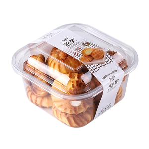 HUAYI Disposable PET clear transparent plastic blister food packaging square dessert bakery plastic box