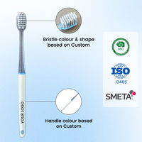 Lot économique de 1 brosse à dents en plastique à tête large, à poils moyennement durs, sur carte, pour usage domestique quotidien