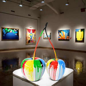 Grande statue de pomme cerise en résine fibre de verre moderne usine de <span class=keywords><strong>fruits</strong></span> colorés pour la décoration de Noël Design créatif doux - Product Image 2