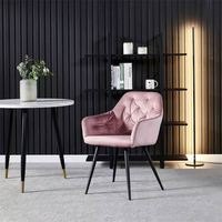 Chaises de salle à manger ergonomiques en tissu velours avec pieds en acier pour hôtels, restaurants et maisons modernes en Chine
