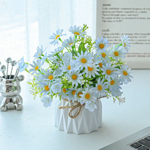 Plantas Artificiales en Maceta con Flores Realistas de Seda, Rosas, Peonías y Margaritas, Plantas Artificiales en Macetas para Decoración de Hogar, Oficina, Mesa y Escritorio - Product Image 2