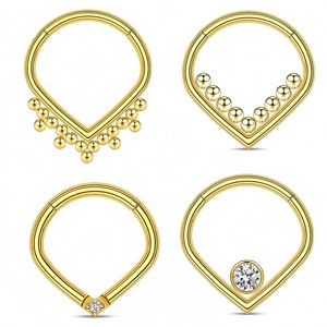 Anneau de nez en forme de larme, or, acier inoxydable, incrustation de zircon, bijoux de piercing pour femmes, cadeau, bijoux tendance - Product Image 1