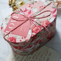 Boîte à fleurs ovale en tissu de lin noir en peluche longue, vente en gros directe d'usine, pour la Saint-Valentin, boîte cadeau