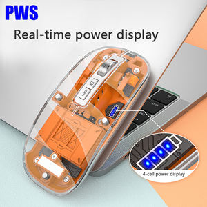 <span class=keywords><strong>Souris</strong></span> PC sans fil rechargeable transparente à trois modes <span class=keywords><strong>Bluetooth</strong></span> pour le bureau - Product Image 4