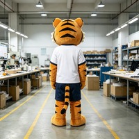 Costume de mascotte tigre en peluche personnalisé avec tenue de sport pour événements promotionnels, publicité, fête