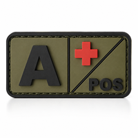 Patchs en caoutchouc personnalisés avec groupe sanguin, patchs en caoutchouc 3D avec logo POS, patchs tactiques à scratch pour vêtements, sacs et accessoires