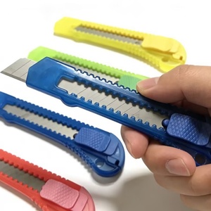 Wholesale Multifunction 18mm Colored Plastic Stationery Paper Cutter Utility <b>Knife</b> with Custom OPP Bag - Product Image 6
