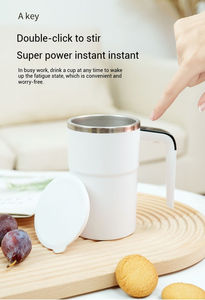 Mug mélangeur intelligent portable en acier inoxydable avec détection de température et agitation automatique pour café - Product Image 2