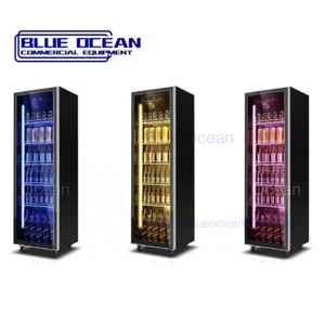 Refroidisseur de bouteille de boisson à porte <span class=keywords><strong>en</strong></span> verre verticale à <span class=keywords><strong>4</strong></span> portes à température unique pour le mode de refroidissement par <span class=keywords><strong>air</strong></span> <span class=keywords><strong>d</strong></span>'épicerie de supermarché - Product Image 5