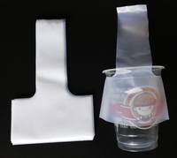 13x21cm sac de transport en forme de T une tasse sac d'emballage de boisson pochette en plastique costume pour tasse de 90-95mm de diamètre
