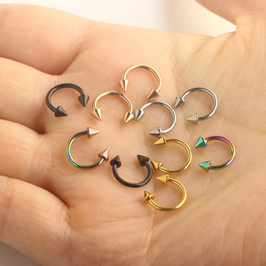 Anelli in <span class=keywords><strong>acciaio</strong></span> inossidabile per il naso Piercing al naso 16g argento oro nero a ferro di cavallo orecchino e anello per le labbra 8mm gioielli regalo di nozze - Product Image 6