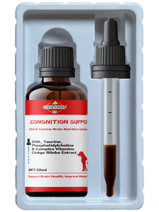 Gouttes liquides de DHA pour la santé cognitive premium avec vitamines pour chats et chiens - Complément nutritionnel pour le cerveau, toutes races, durée de conservation de 2 ans - Product Image 2