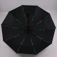 Parapluie semi-automatique robuste à 10 baleines, pliable en 3 sections, avec protection UV, résistant au vent, avec logo personnalisé