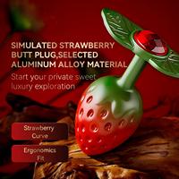 Plug anal en métal en forme de fraise : Plug anal mignon, stimulateur de masturbation, dildo, dilatateur anal, jouets sexuels pour adultes pour hommes et femmes