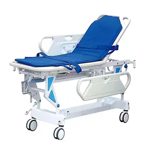 Professional Hospital Patients Operation Height Adjustable Transfer Bed Transport Stretcher Ambulance Trolley Bed