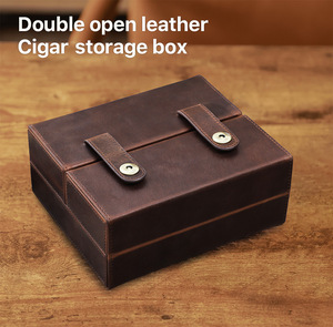 Estuche Clásico para Cigarros de Cuero Marrón, Caja de Almacenamiento Cuadrada Portátil para Viajes - Product Image 6