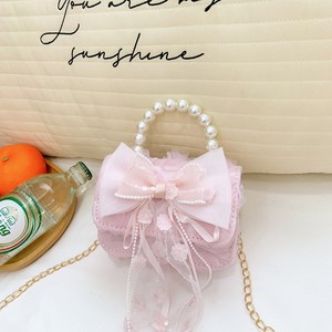 Pearl Chain Floral Mini Candy <b>Bag</b> For Kids Cute <b>Small</b> Shoulder Coin Purse Factory Wholesale - Product Image 3