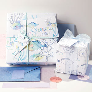 Ocean Series Rouleaux de mouchoirs d'anniversaire enduits jetables de haute qualité Rouleau de papier d'emballage Artisanat supérieur - Product Image 6