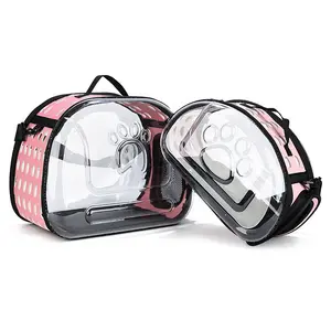 Bolsa de gato portátil para exteriores, cápsula de espacio transparente, bolsa de transporte para mascotas, transpirable