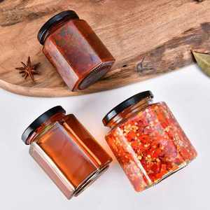Cổ Phiếu Bán Buôn 45Ml-730Ml Hình Lục Giác Lọ Thủy Tinh Hình Dạng Rõ Ràng Mật Ong Lưu Trữ Chai Rỗng Mứt <span class=keywords><strong>Jar</strong></span> Với Nắp - Product Image 3
