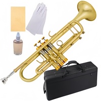 Wholesale Custom Gold Lacquer Surface Heavy Duty Professional Bb Key Trumpet Matte Brushed Finish Factory Brass Wind Instruments