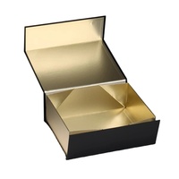 Boîte magnétique pliable de luxe avec ruban, 50 pièces, coffret cadeau en papier rigide noir