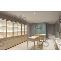 LED-Beleuchtung Glas Vitrine für Parfüm & Schmuck Holz Vitrine Metall Construction Mall Store Innen layout Design