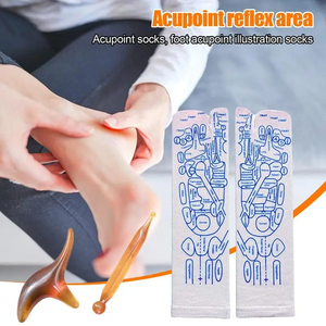 ถุงเท้ารีเฟล็กโซโลยี Huyo Relief Remedy สำหรับนวดฝ่าเท้า พร้อมจุดกดจุดแบบต่ำ ผลิตจากวัสดุโพลีเอสเตอร์/คอตตอน ให้ความสบายและดีต่อสุขภาพ - Product Image 3