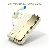 Câbles intégrés et certifiés 3C, charge rapide PD 22,5 W, 10000 mAh, batterie externe compacte