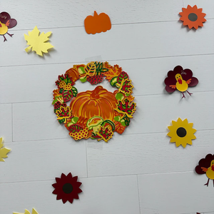 Decoración de otoño, cartel de corona de madera, corte láser personalizado, Mandala 3D, corona de otoño, corte láser de madera con <span class=keywords><strong>hojas</strong></span> de calabaza - Product Image 2