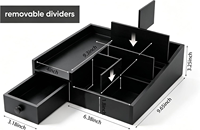 Organisateur de parfums en bois noir avec tiroir, présentoir en bois pour parfums, boîte à parfums en bois noir de grande taille