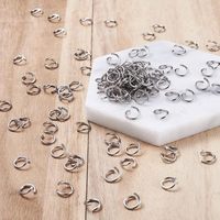 Porte-clés rond en fer argenté avec double boucle et anneaux fendus, support pour pièces de monnaie, impression offset, pour artisanat DIY, art et collection